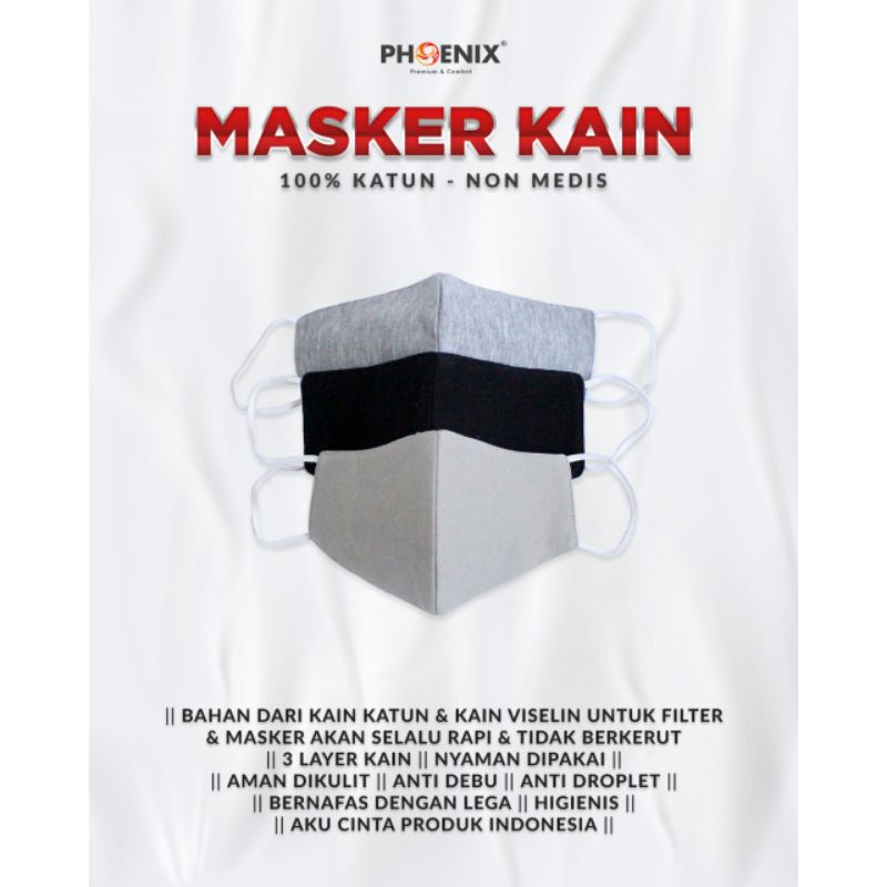 masker kain 3ply bahan katun