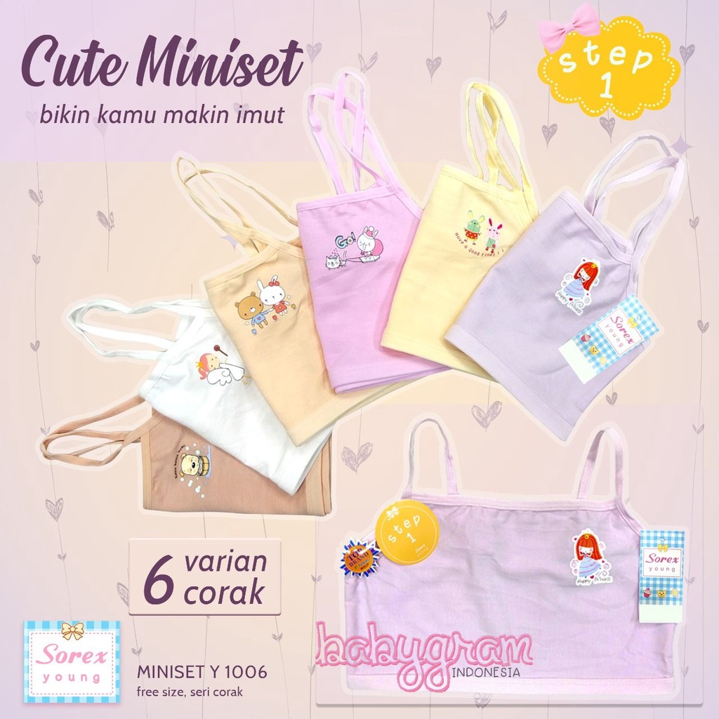 Miniset Sorex Young Step 1 bra bh remaja Y 1004 1005 1006 10088 2048 2049 Mini Set Anak Remaja