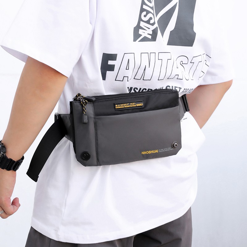 HAOSHUAI 6808 Tas Selempang Pria Wanita Waistbag Bahan Premium Waterproof WATCHKITE WKOS