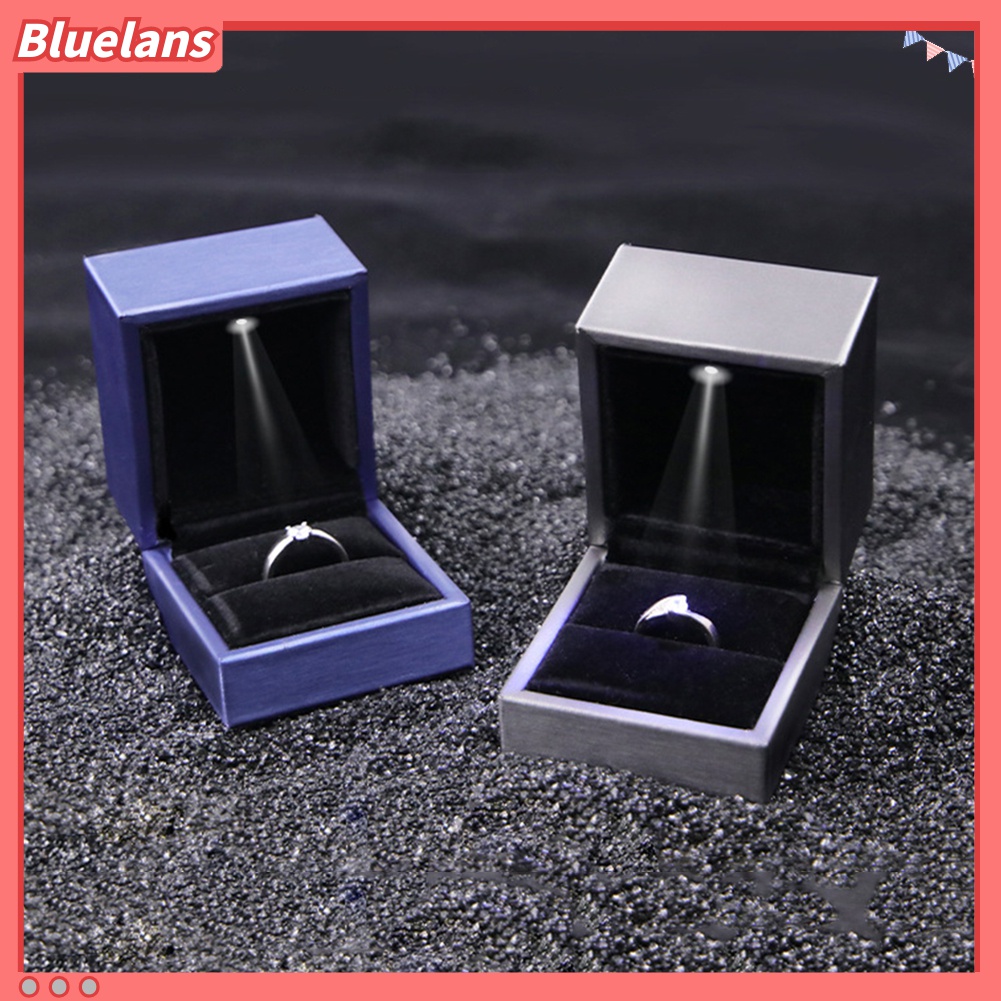 Kotak Penyimpanan Bahan Kulit Imitasi Dengan Lampu LED Untuk Display Perhiasan