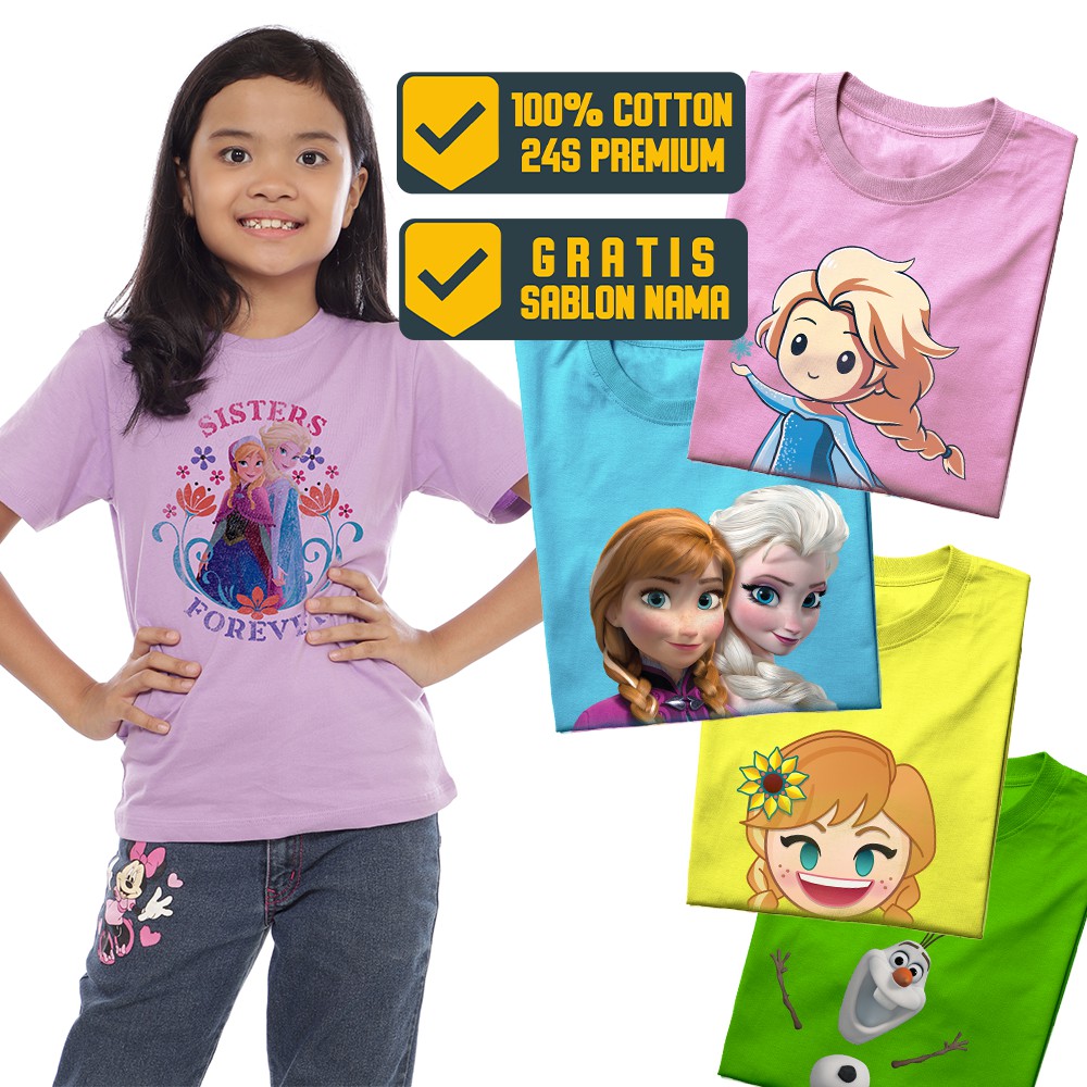 Frozen - Kaos Baju Elsa Frozen Anak Perempuan