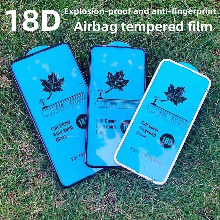 Pelindung Layar tempered glass 18D Motif Daun Maple Untuk iphone 13 12 11 Pro Max 13 12 Mini X XR XS Max 6 7 8 Plus