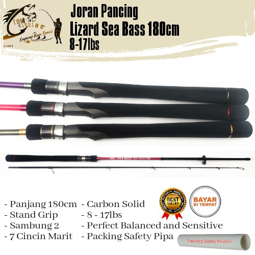 Joran Pancing Lizard Sea Bass 180cm (Carbon Solid) 8-17lbs Murah