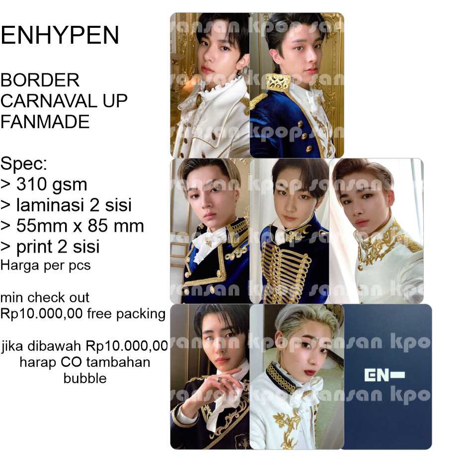 photocard enhypen BORDER CARNAVAL UP unofficial