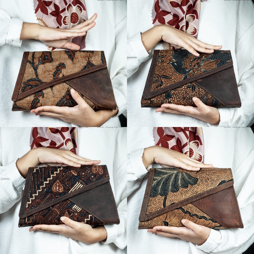 Clutch Small Batik - Tas Pouch Batik Wanita Kulit