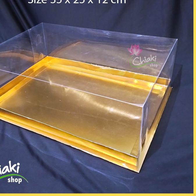 

♞ Box Mika Gold Uk 35 x 25 x T. 12 cm Cupcake Cake Pudding Tart Dus Emas Karton Tebal CHIAKI ►