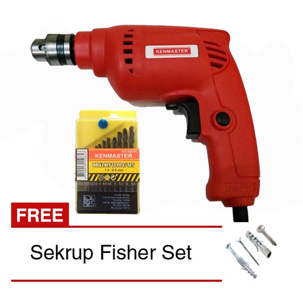 Paket Mesin Bor KENMASTER 10 mm Bolak Balik Mata Bor Paket Mesin Bor KENMASTER 10 mm Bolak Balik Mata Bor