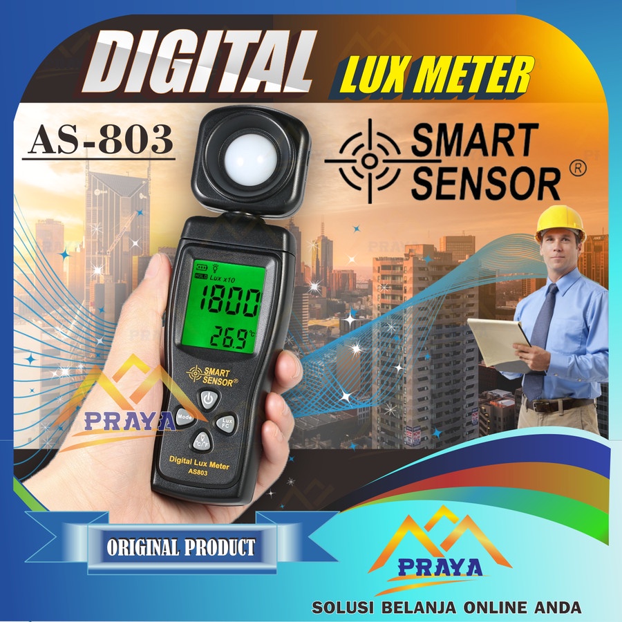 LCD Digital Lux Meter AS803 light meter cahaya tester Smart Sensor Uji