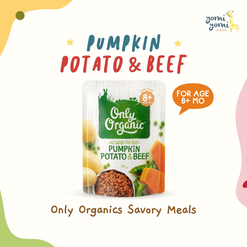 Pumpkin Potato Beef Only Organic/Pasta for kids/Only Organic Pumpkin Potato Beef 8+ months 170g