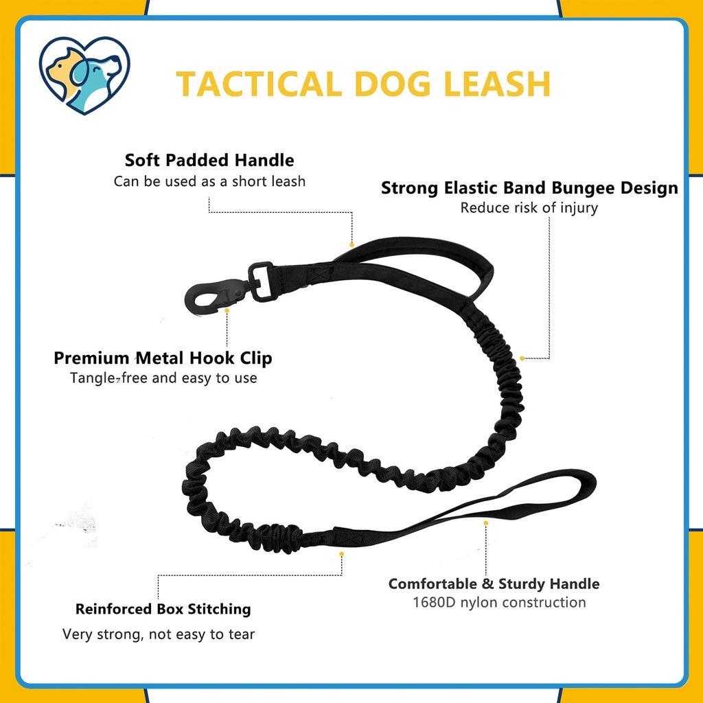 Tali anjing Dog leash Tali kuat 20inches Tuntun harness hewan Fleksibel Retractable