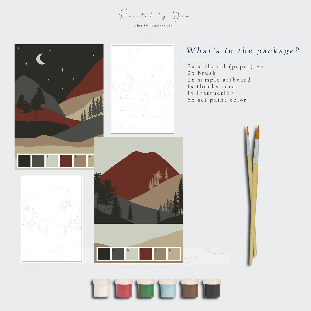 

2pcs Paint By Number Kit A4, TR-LANDSCAPE 7