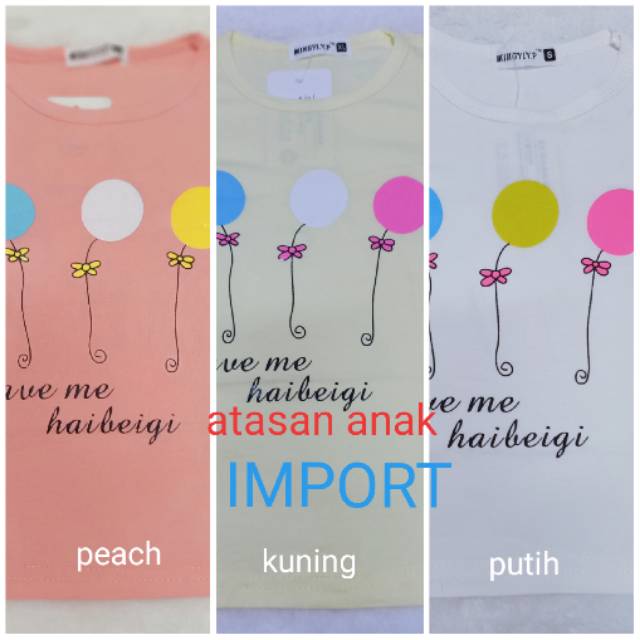 KAOS IMPORT/ATASAN IMPORT/BAJU ANAK CEWEK/BAJU IMPORT ANAK