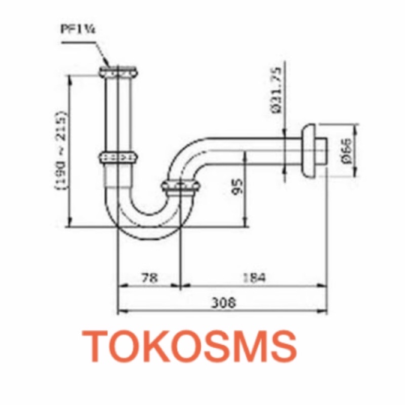 sifon wastafel toto THX1A-5N afur washtafel THX1A 5N p trap lavatory