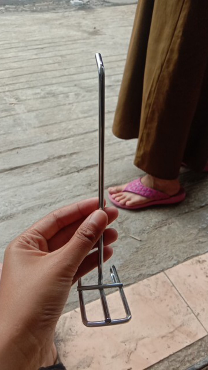 Single Ram Stainless 25cm  Hook Ram Gantungan Aksesories Sparepart Toko
