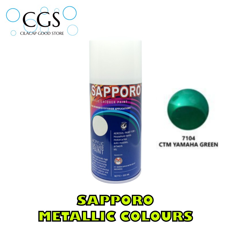 CAT SAPPORO YAMAHA GREEN 7104 MET - cat sapporo hijau - cat hijau metalik - pilok hijau sapporo - ca