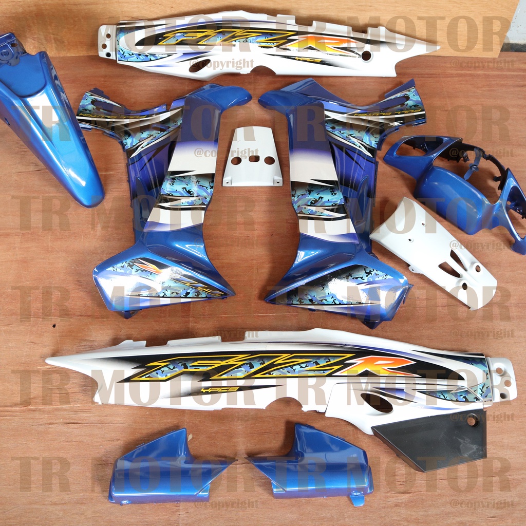 Cover Body Fizr F1zr Biru Putih 2005 Full Set Halus Cover Bodi Yamaha Fiz r
