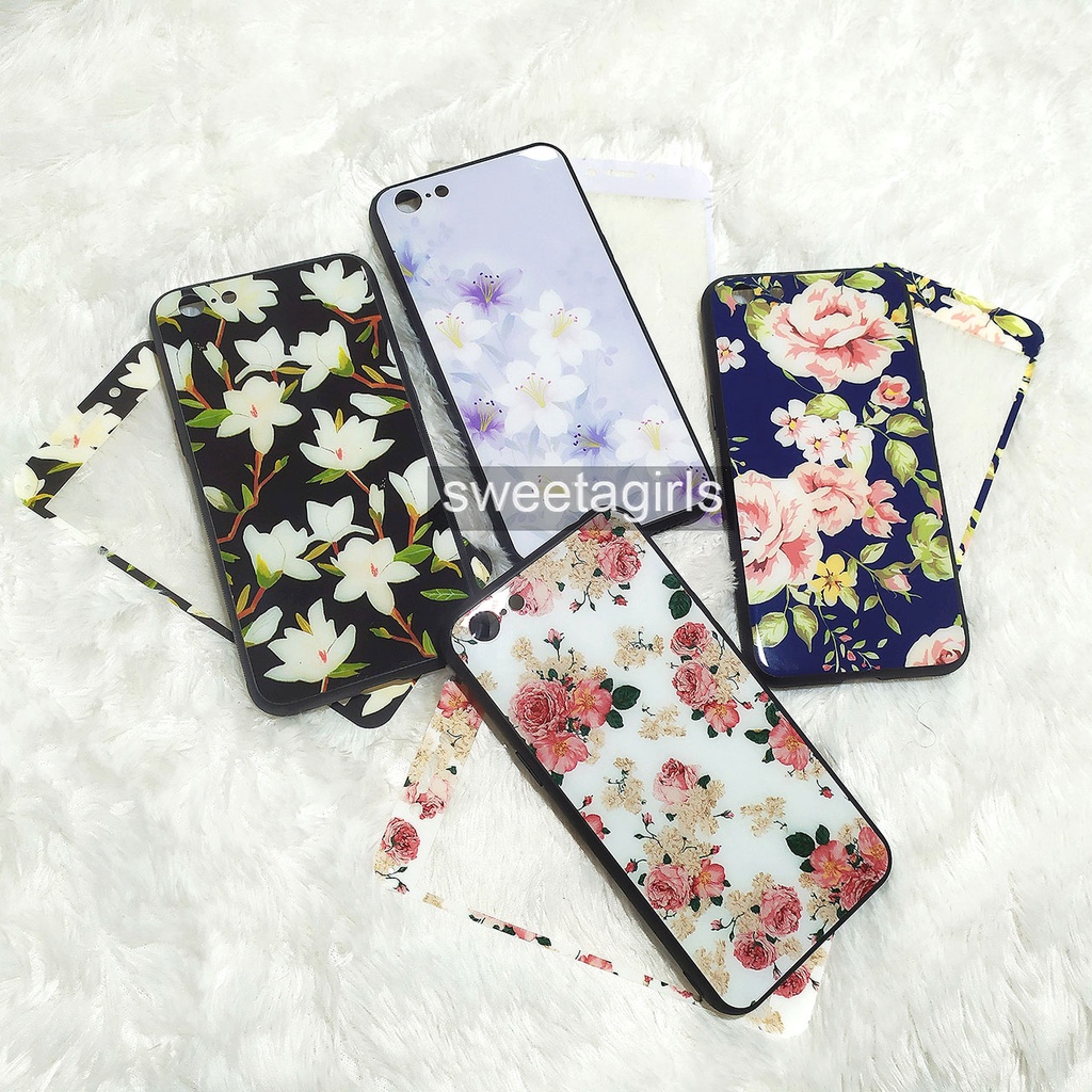 Casing Oppo A71 Premium Case Glossy Floral + Anti Gores - sweetacase.id - Motif Floral / Bunga - Bisa Bayar Ditempat / COD / Casing Terbaru / Karakter Lucu / Casing Floral / Bunga / Case murah / diskon / Import / Sosialita