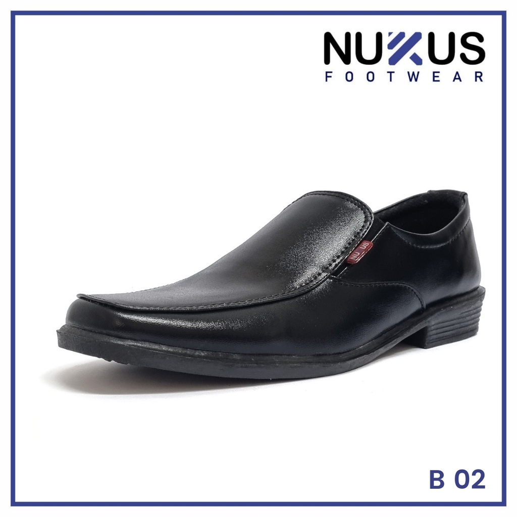 Nukus Sepatu Pantofel Pria Hitam dan Putih - B02 M GB