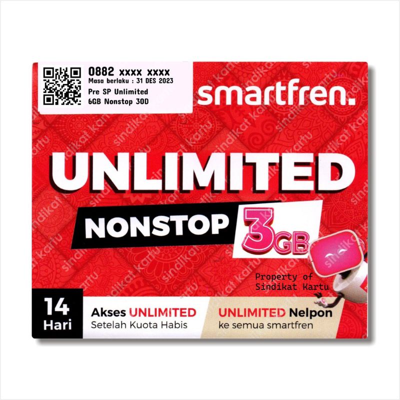Perdana Smartfren UNLIMITED NONSTOP 5GB 30 Hari