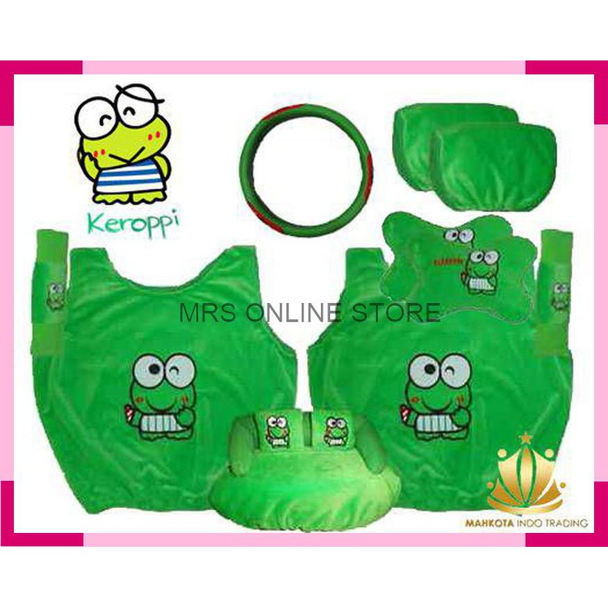 Sarung Jok Mobil  6 in 1 Car Set Bantal  Mobil  6in1 Keroppi  