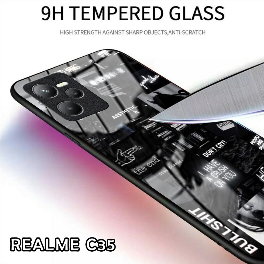 Softcase Glass Kaca [K118] REALME C35 C31 NARZO 50A PRIME Terbaru Casing Handphone-Pelindung Handphone