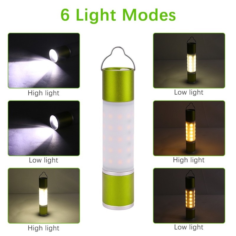 USB Rechargeable Hanging Flashlight Zoomable LED Torch Camping Tent Lamp Outdoor Night Light