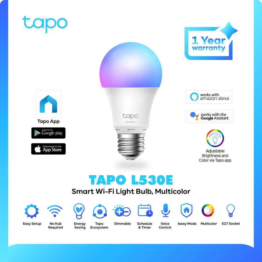 Tp-link Tapo L530E Smart WiFi Light Bulb Multicolor