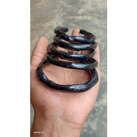 Gelang akar bahar asli hitam lentur berserat