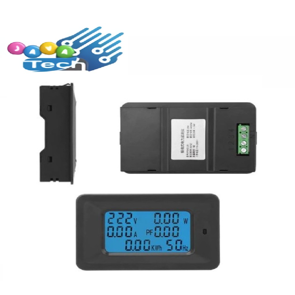 6 in 1 Voltmeter - Ammeter 100A - Watt - Cos-phi - Frekuensi - kWh