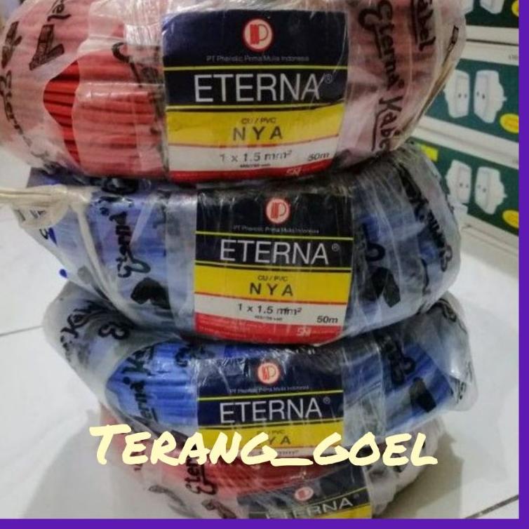 [Art. VP963O] Eterna Kabel Listrik Engkel/Kabel Eterna Tunggal NYA 1x1,5 50Meter / Kabel NYA Eterna 