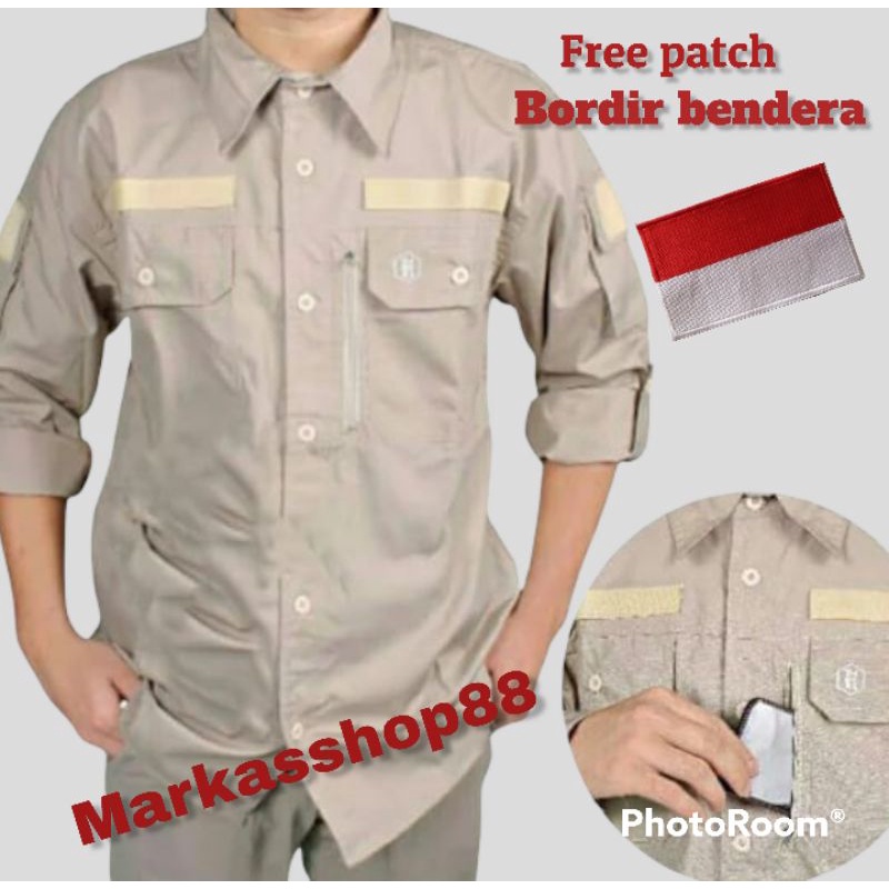 FREE PATCH BORDIR BENDERA / HEXAGON / KEMEJA TACTICAL