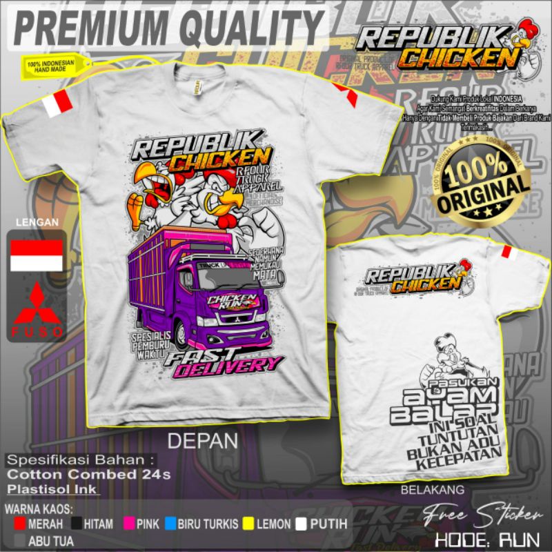 Kaos Mobil Truk Speed Aktor Chicken Kaos Canter Kaos Truck Kaos Distro Apparel T-Shirt Baru