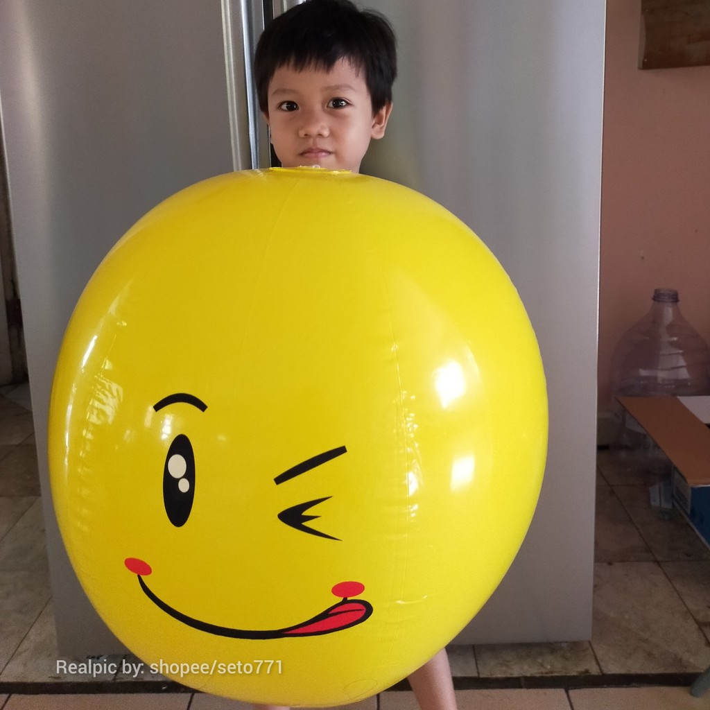 Balon Bola Tiup Jumbo Smily Smiley Besar Doff Smile