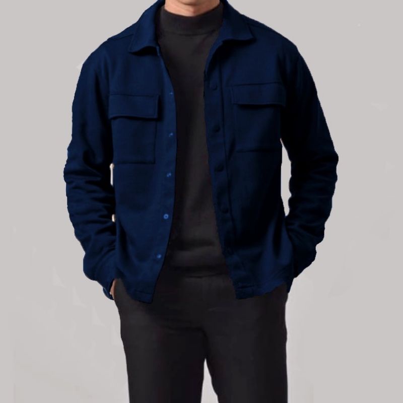 Jaket Pria Shacket Jacket Pleece Masakini-NEVY