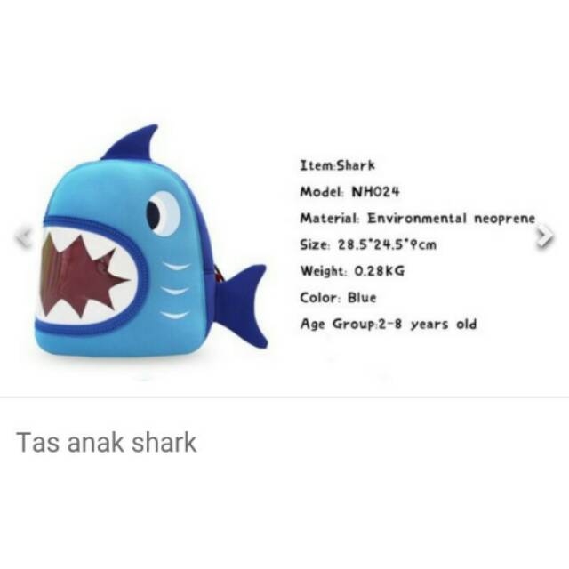 Nohoo Tas Anak Shark