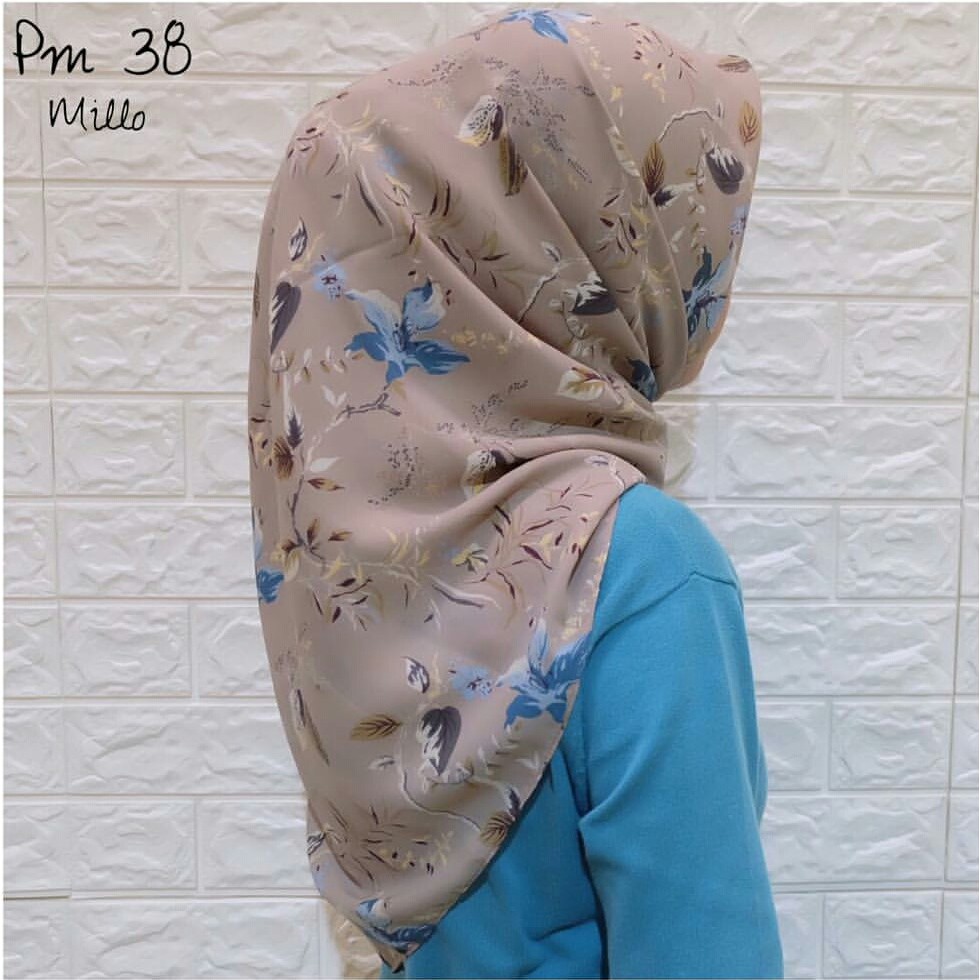 hijab viney jepang / polly cotton segi empat