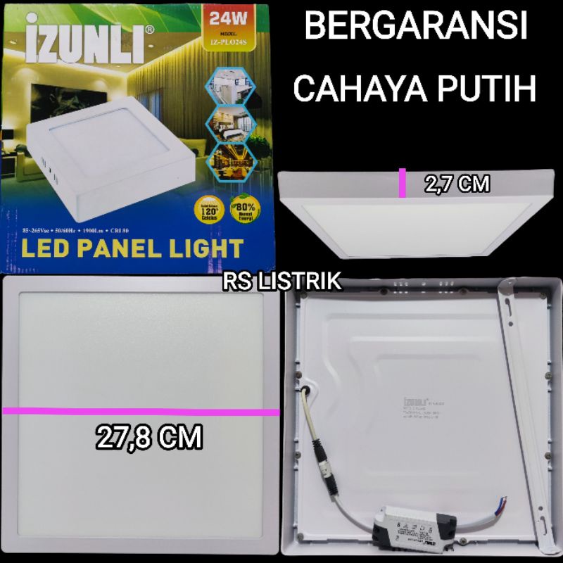 IZUNLI PANEL LED 24W OB KOTAK OUT BOW CAHAYA PUTIH SNI