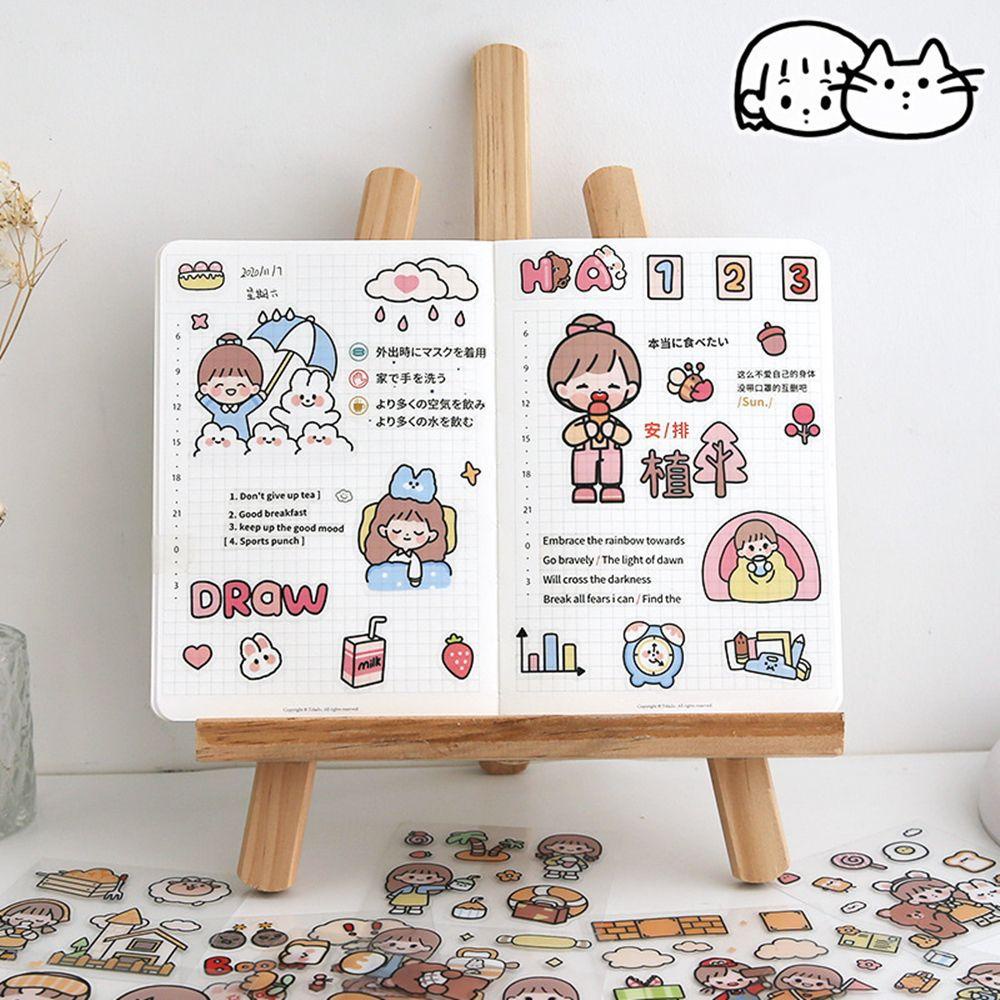 R-flower Stationery Stiker Pembuatan Kartu Stationery Album Planner Jurnal PET Stiker Hias