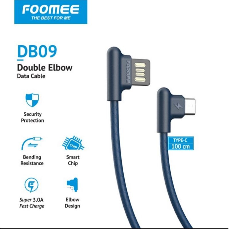 FOOMEE DB09 Elbow Data Cable Type C 3.0A For Gaming