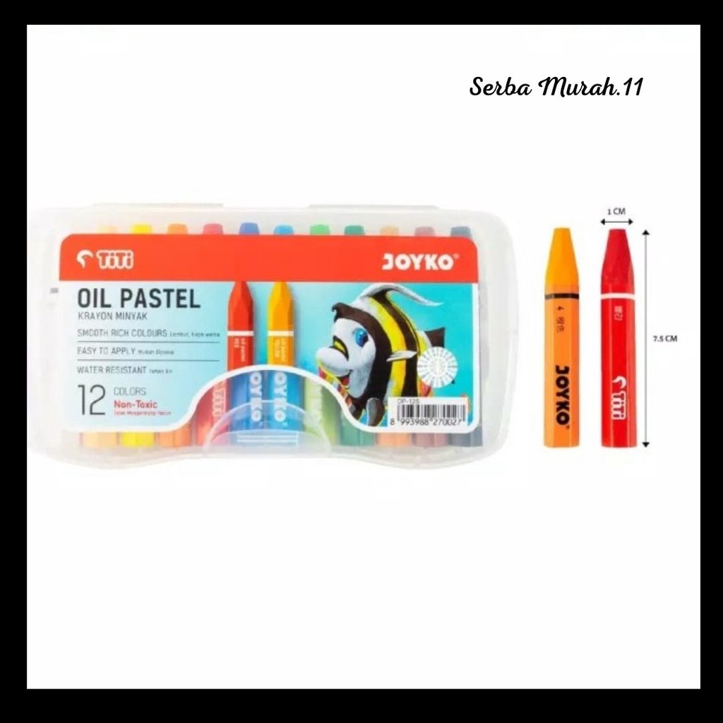 

CRAYON TITI JOYKO / KRAYON TITI JOYKO OIL PASTEL 12 WARNA MURAH