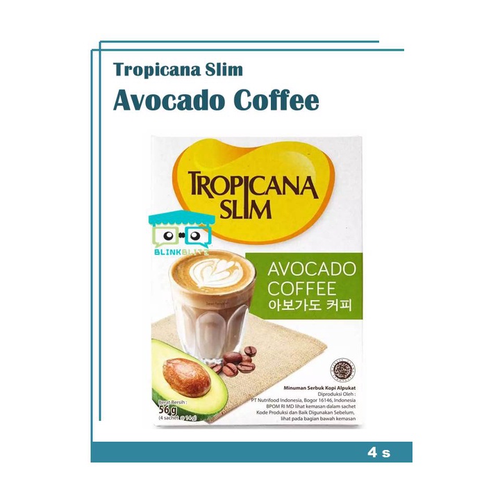 SACHET Avocado Coffee Tropicana Slim 14 gr Kopi Alpukat Less Sugar Serbuk