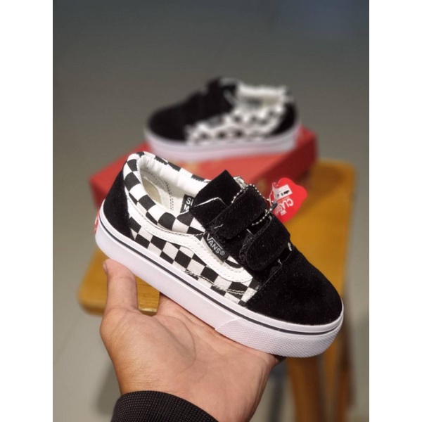 Sepatu Anak Vans Oldskool CheckerBoard Black Size 17 - 35 Premium Quality