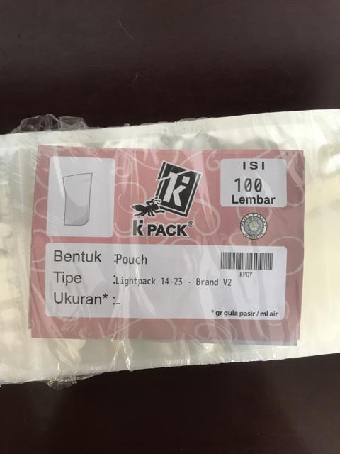 Plastik Standing Pouch Isi 100 Kpack Kemasan 14cm Bening