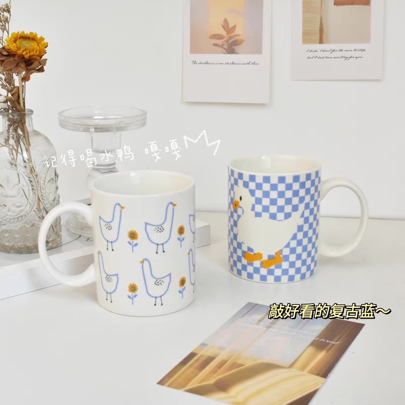 MUG AESTHETIC DUCK / GELAS KERAMIK MOTIF BEBEK / GELAS KERAMIK IMPORT MURAH / GELAS SUSU JUS / MUG PREMIUM