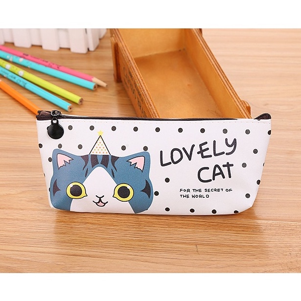 Pouch Kotak Pensil Tempat Pena Sekolah Motif Kucing OSM-ST0041