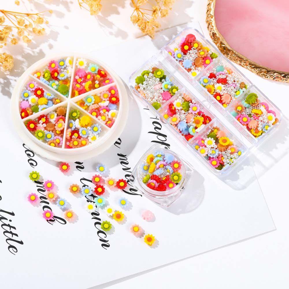 AUGUSTINA Agustinina Bunga Kuku Perhiasan Kawaii Lucu Gaya Jepang Manicure Pearl Bead Flatback DIY Dekorasi Kuku