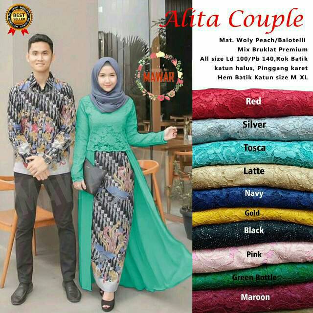 SHOPASHOP SOLO - Alita couple kebaya brukat batik couple baju wanita kekinian setelan fendi btc solo