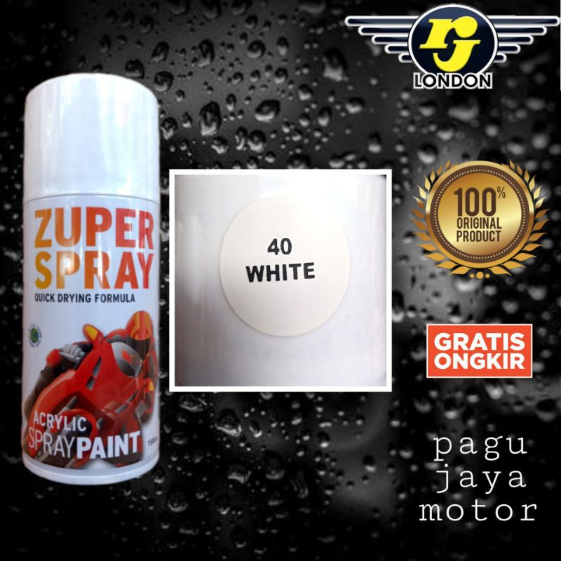 Pilok pilox warna putih white standard zuper spray rj london 150cc cat semprot