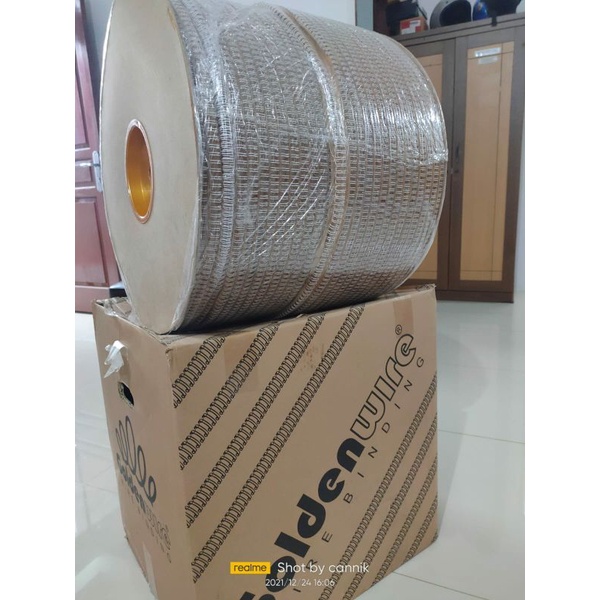 

Ring Jilid Kawat Spiral 9/16 Spool Pitch 3:1 14mm 125 lembar Hvs 70gram Roll Golden Wire Binding