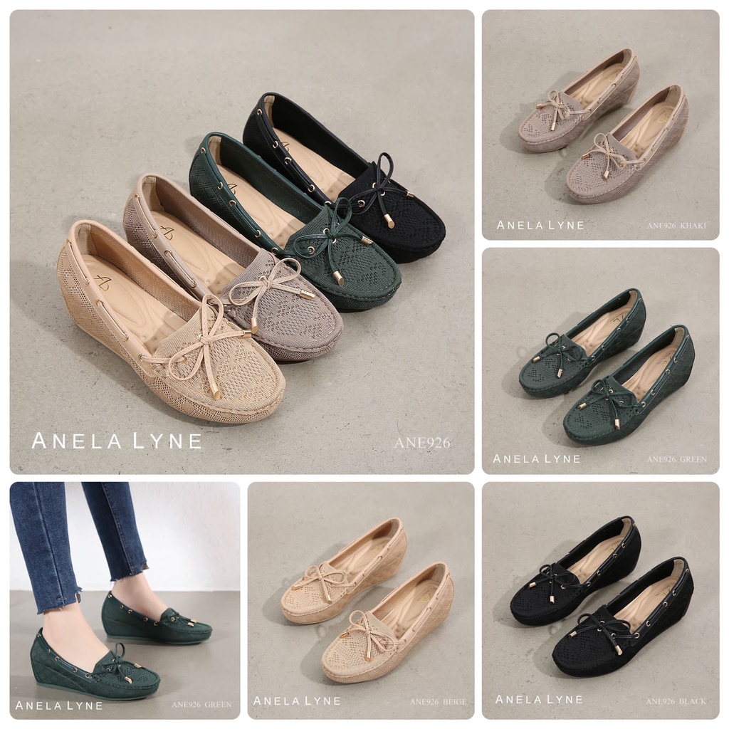 ANELA LYNE BLAISE SEPATU WEDGES KANVAS ANE926 ORIGINAL